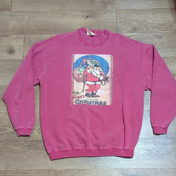 Vtg 90s Packing Crate Classics The Night Before Chritsmas Cotton Sweatshirt L - Picture 1 of 7